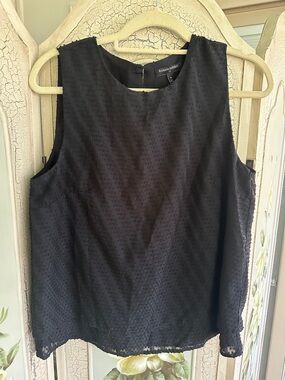 Banana Republic Black Textured Sleeveless Shell Top